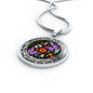 AG2608030 My Mind Still Talks To You Purple Butterflies Flower Luxury Necklace with Back Engraving