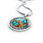 AG2508009 My Mind Still Talks To You Turquoise Butterflies Flower Luxury Necklace with Back Engraving