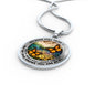 AG2508020 My Mind Still Talks To You Orange Monarch Butterflies Flower Luxury Necklace with Back Engraving