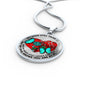 SP0109013 My Mind Still Talks To You Turquoise Butterflies Broken Heart And Rose Luxury Necklace with Back Engraving