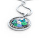 AG2208037 My Mind Still Talks To You Blue Butterflies Flower Luxury Necklace with Back Engraving