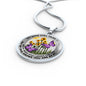 AG2508024 My Mind Still Talks To You Purple Butterflies Flower Luxury Necklace with Back Engraving