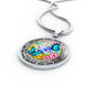 AG2408017 My Mind Still Talks To You Blue Butterflies Flower Luxury Necklace with Back Engraving