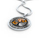 AG0608068 My Mind Still Talks To You Orange Monarch Butterflies Black Moon Tree Of Life Luxury Necklace with Back Engraving