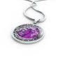 AG2508039 My Mind Still Talks To You Purple Butterflies Flower Luxury Necklace with Back Engraving