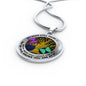 B070609 My Mind Still Talks To You Green And Purple Butterflies Luxury Necklace with Back Engraving