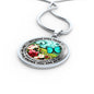 AG2508008 My Mind Still Talks To You Turquoise Butterflies Flower Luxury Necklace with Back Engraving