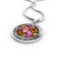 AG2808015 My Mind Still Talks To You Orange Monarch Butterflies Flower Luxury Necklace with Back Engraving