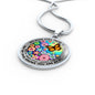 AG2408039 My Mind Still Talks To You Orange Monarch Butterflies Flower Luxury Necklace with Back Engraving