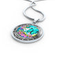 AG2408002 My Mind Still Talks To You Turquoise Butterflies Flower Luxury Necklace with Back Engraving