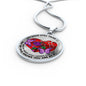 SP0109022 My Mind Still Talks To You Purple Butterflies Broken Heart And Rose Luxury Necklace with Back Engraving