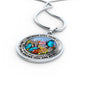 AG2508037 My Mind Still Talks To You Blue Butterflies Flower Luxury Necklace with Back Engraving