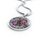 AG2608021 My Mind Still Talks To You Purple Butterflies Flower Luxury Necklace with Back Engraving