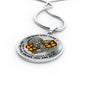 SP0509006 My Mind Still Talks To You Orange Monarch Butterflies Golden Broken Heart Luxury Necklace with Back Engraving