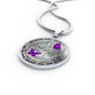 JL2307027 My Mind Purple Butterflies New Family Tree Of Life Luxury Necklace with Back Engraving