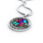 AG2608001 My Mind Still Talks To You Turquoise Butterflies Flower Luxury Necklace with Back Engraving