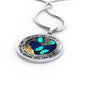 AG2108005 My Mind Still Talks To You Turquoise Butterflies Tree Of Life Luxury Necklace with Back Engraving