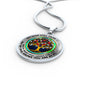 JL2307004 My Mind Red Cardinals Opal Circle Golden Tree Of Life Luxury Necklace with Back Engraving