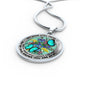 AG2908013 My Mind Still Talks To You Turquoise Butterflies Flower Luxury Necklace with Back Engraving