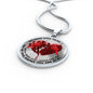 SP0109040 My Mind Still Talks To You Red Cardinals Broken Heart Luxury Necklace with Back Engraving