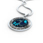 AG2008018 My Mind Still Talks To You Blue Butterflies Tree Of Life Luxury Necklace with Back Engraving