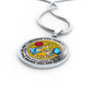 B0706064 My Mind Still Talks To You Turquoise Butterflies And Tree Of Life Sun And Moon Luxury Necklace with Back Engraving