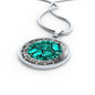 AG2108006 My Mind Still Talks To You Turquoise Butterflies Tree Of Life Luxury Necklace with Back Engraving