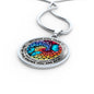 AG2408032 My Mind Still Talks To You Blue Butterflies Flower Luxury Necklace with Back Engraving