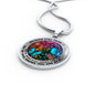 AG2408023 My Mind Still Talks To You Blue Butterflies Flower Luxury Necklace with Back Engraving