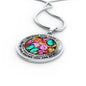 AG2808004 My Mind Still Talks To You Turquoise Butterflies Flower Luxury Necklace with Back Engraving