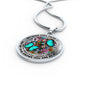 AG2608004 My Mind Still Talks To You Turquoise Butterflies Flower Luxury Necklace with Back Engraving