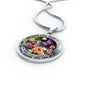 AG2908040 My Mind Still Talks To You Purple Butterflies Flower Luxury Necklace with Back Engraving