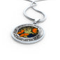 B0706013 My Mind Still Talks To You Orange Butterflies Tree Of Life Luxury Necklace with Back Engraving