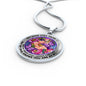 AG2408043 My Mind Still Talks To You Purple Butterflies Flower Luxury Necklace with Back Engraving