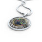 JL2407134 My Mind Still Talks To You Green Hummingbirds And Bronze Tree Of Life With Galaxy Luxury Necklace with Back Engraving
