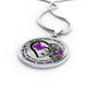 B0708115 My Mind Still Talks To You Purple Butterflies Black Rose And Heart Shape Luxury Necklace with Back Engraving