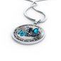 SP0509011 My Mind Still Talks To You Blue Butterflies Broken Heart Luxury Necklace with Back Engraving