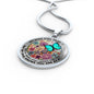 AG2208012 My Mind Still Talks To You Turquoise Butterflies Flower Luxury Necklace with Back Engraving
