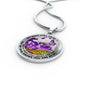AG2508030 My Mind Still Talks To You Purple Butterflies Flower Luxury Necklace with Back Engraving