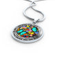 AG2808002 My Mind Still Talks To You Turquoise Butterflies Flower Luxury Necklace with Back Engraving