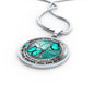 AG1308026 My Mind Still Talks To You Turquoise Butterflies Tree Of Life Luxury Necklace with Back Engraving