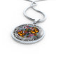 AG2608020 My Mind Still Talks To You Orange Monarch Butterflies Flower Luxury Necklace with Back Engraving