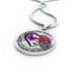 B0708073 My Mind Still Talks To You Purple Butterflies Rose And Black Heart Shape Luxury Necklace with Back Engraving