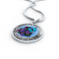 AG2908047 My Mind Still Talks To You Blue Butterflies Flower Luxury Necklace with Back Engraving