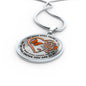 B0708091 My Mind Still Talks To You Orange Butterflies Rose Gold Rose And Heart Shape Luxury Necklace with Back Engraving
