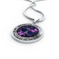 AG2008017 My Mind Still Talks To You Purple Butterflies Tree Of Life Luxury Necklace with Back Engraving