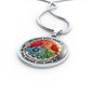 AG2408055 My Mind Still Talks To You Red Cardinals Four Seasons Flower Luxury Necklace with Back Engraving