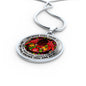 AG2608050 My Mind Still Talks To You Red Cardinals Flower Luxury Necklace with Back Engraving