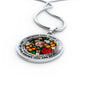 AG2608035 My Mind Still Talks To You Orange Monarch Butterflies Flower Luxury Necklace with Back Engraving