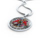 AG2608047 My Mind Still Talks To You Red Cardinals Flower Luxury Necklace with Back Engraving